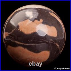 1507g103mm Natural Petrified Wood Jasper Crystal Sphere Healing Ball Chakra Deco
