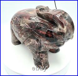 23LB 6oz Petrified Wood Elephant Statue Hand Carved Feng Shui UV Fluorescent 23LB 6oz Petrified Wood Elephant Statue Hand Carved Feng Shui UV Fluorescent