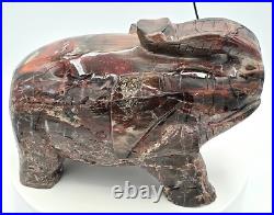 23LB 6oz Petrified Wood Elephant Statue Hand Carved Feng Shui UV Fluorescent 23LB 6oz Petrified Wood Elephant Statue Hand Carved Feng Shui UV Fluorescent