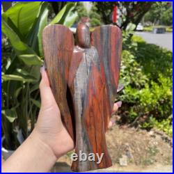 2.6LB 8 Natural Petrified Wood Angel Quartz Crystal Carving Figurine Decor Gift 2.6LB 8 Natural Petrified Wood Angel Quartz Crystal Carving Figurine Decor Gift