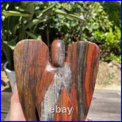 2.6LB 8 Natural Petrified Wood Angel Quartz Crystal Carving Figurine Decor Gift 2.6LB 8 Natural Petrified Wood Angel Quartz Crystal Carving Figurine Decor Gift