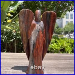 2.6LB 8 Natural Petrified Wood Angel Quartz Crystal Carving Figurine Decor Gift 2.6LB 8 Natural Petrified Wood Angel Quartz Crystal Carving Figurine Decor Gift