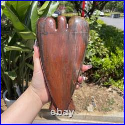2.6LB 8 Natural Petrified Wood Angel Quartz Crystal Carving Figurine Decor Gift 2.6LB 8 Natural Petrified Wood Angel Quartz Crystal Carving Figurine Decor Gift