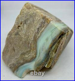 358g Indonesian Blue Opalized Petrified Wood Rough Stone 72.5 x 74.1 x 56.3 mm