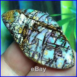 35.60ct Rare CATHEDRAL WINDOW Pattern Australian Boulder Opal WOOD Fossil GEM