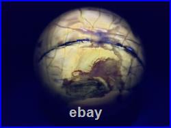 3.4 Petrified Wood Sphere Orb Quartz Crystal Ball Fossil Mineral UV, 874g 3.4 Petrified Wood Sphere Orb Quartz Crystal Ball Fossil Mineral UV, 874g