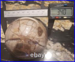 3.4 Petrified Wood Sphere Orb Quartz Crystal Ball Fossil Mineral UV, 874g 3.4 Petrified Wood Sphere Orb Quartz Crystal Ball Fossil Mineral UV, 874g
