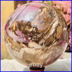 3.94LB Large Natural Petrified Wood Crystal Fossil Sphere Specimen Healing