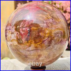 3.94LB Large Natural Petrified Wood Crystal Fossil Sphere Specimen Healing