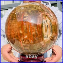 41.88lb Large Natural Petrified Wood Fossil Quartz Crystal Sphere Ball Healing 41.88lb Large Natural Petrified Wood Fossil Quartz Crystal Sphere Ball Healing