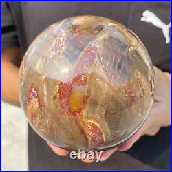 4.3lb Natural Red Petrified Wood Crystal Ball Fossil Polished Sphere Specimen