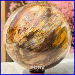 4.40lb Large Jade Natural Petrified Wood Crystal Fossil Sphere Ball Specimen 4.40lb Large Jade Natural Petrified Wood Crystal Fossil Sphere Ball Specimen