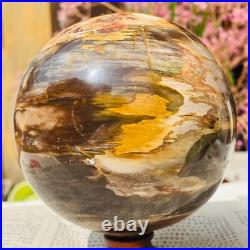 4.40lb Large Jade Natural Petrified Wood Crystal Fossil Sphere Ball Specimen 4.40lb Large Jade Natural Petrified Wood Crystal Fossil Sphere Ball Specimen