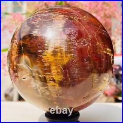 4.53lb Large Natural Petrified Wood Crystal Fossil Sphere Specimen Healing