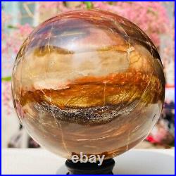 4.53lb Large Natural Petrified Wood Crystal Fossil Sphere Specimen Healing