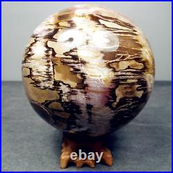 4.56 1990g Natural Petrified Wood Fossil Crystal Sphere Ball Madagascar y1484