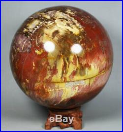 6.18lb Natural Petrified Wood Sphere Fossil Agate Quartz Crystal Ball Madagascar