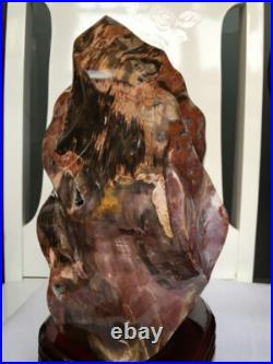 7070g Thread specimen of natural polished blood red petrified wood fossil+stand 7070g Thread specimen of natural polished blood red petrified wood fossil+stand