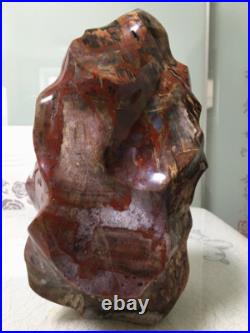 7070g Thread specimen of natural polished blood red petrified wood fossil+stand 7070g Thread specimen of natural polished blood red petrified wood fossil+stand