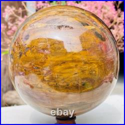 8.57lb Large Jade Natural Petrified Wood Crystal Fossil Sphere Ball Specimen 8.57lb Large Jade Natural Petrified Wood Crystal Fossil Sphere Ball Specimen