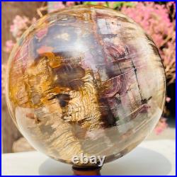 8.57lb Large Jade Natural Petrified Wood Crystal Fossil Sphere Ball Specimen 8.57lb Large Jade Natural Petrified Wood Crystal Fossil Sphere Ball Specimen