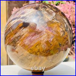 8.57lb Large Jade Natural Petrified Wood Crystal Fossil Sphere Ball Specimen 8.57lb Large Jade Natural Petrified Wood Crystal Fossil Sphere Ball Specimen