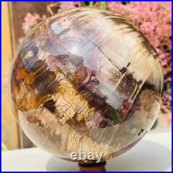8.57lb Large Jade Natural Petrified Wood Crystal Fossil Sphere Ball Specimen 8.57lb Large Jade Natural Petrified Wood Crystal Fossil Sphere Ball Specimen