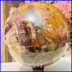 8.57lb Large Jade Natural Petrified Wood Crystal Fossil Sphere Ball Specimen 8.57lb Large Jade Natural Petrified Wood Crystal Fossil Sphere Ball Specimen