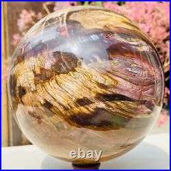 8.57lb Large Jade Natural Petrified Wood Crystal Fossil Sphere Ball Specimen 8.57lb Large Jade Natural Petrified Wood Crystal Fossil Sphere Ball Specimen