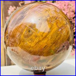 8.57lb Large Jade Natural Petrified Wood Crystal Fossil Sphere Ball Specimen 8.57lb Large Jade Natural Petrified Wood Crystal Fossil Sphere Ball Specimen