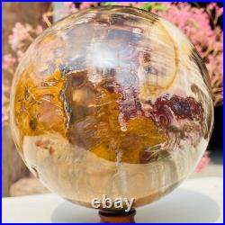 8.57lb Large Jade Natural Petrified Wood Crystal Fossil Sphere Ball Specimen 8.57lb Large Jade Natural Petrified Wood Crystal Fossil Sphere Ball Specimen