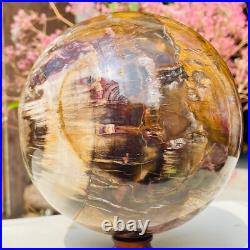 8.57lb Large Jade Natural Petrified Wood Crystal Fossil Sphere Ball Specimen 8.57lb Large Jade Natural Petrified Wood Crystal Fossil Sphere Ball Specimen