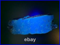984g UV BLUE AMBER Sumatra Indonesia Natural Rough Mineral Fossil Crystal DDL072
