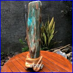 9Kg Blue opal wood polished specimen decoration free wooden placemats 44cm