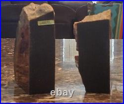 Arizona Petrified Wood Bookends Felted Sides 5.14lbs Set of 2 GORGEOUS SET Rare