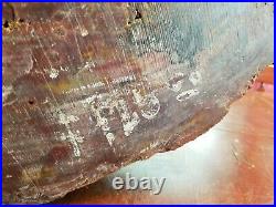 Large Arizona Painted Desert Petrified Wood Red Round 137 LBS 21X16X5 Bark Sides