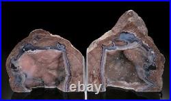 Mirror Image Dugway Geode Bookend SET 11.5 Inches! Brilliant Colors All Natural