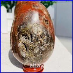 Natural Petrified Wood Sphere Fossil Agate Quartz Crystal Egg Madagascar 1760g