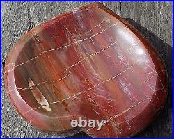 Petrified Wood Heart Dish Tree Fossil Keys Candy Ashtray 7770