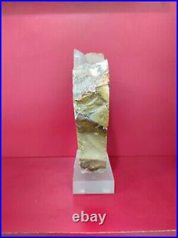 Pink petrified wood agate crystal polished with base 1980gr 4x16x18cm (63)