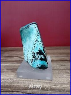 Rare Blue opalized petrified wood polished with base 1305gr 8x10x12cm (32)