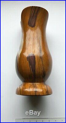 Rare Museum Artisan Polished Jasper Large Urn Vase Petrified Wood Architectural