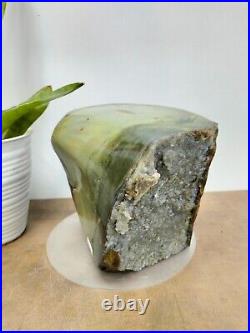 Rare green crystalized petrified wood polished natural home decoration 2700gr