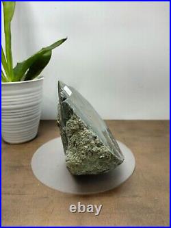 Rare mix green with crystal petrified wood polished 1172gr (14x7x12cm)