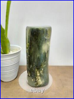 Rare tall stool green petrified wood polished natural home decoration 1500gr B