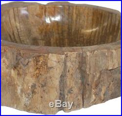 Rustic Natural Petrified Wood Stone Vessel Sink Counter Top Mount Heavy 50 lbs