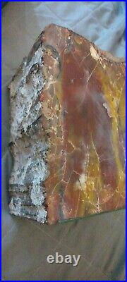 Vintage 11 lbs Petrified Wood (Stone) Bookends Felted (2) Sides, 1 side smooth