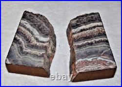 Vintage Petrified Wood Bookends Pair Wow