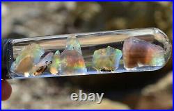 Virgin Valley Black Fire Opals Nevada Opals Replaced Wood Display Dome 40 Carats