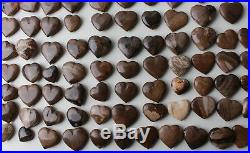 Wholesale Price! 105Pcs Petrified Wood/Fossil Wood Love Heart Shape Pendant